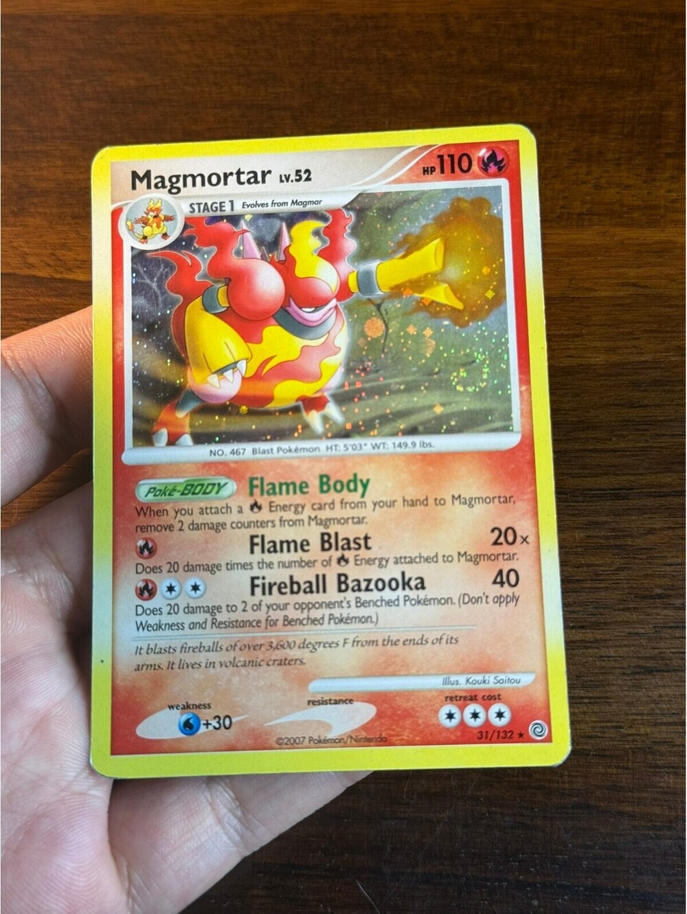 Magmortar Lv.52 Holo swirl Secret wonders holo 31/132 2007